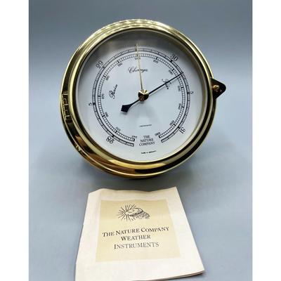 The Nature Company Weather Instruments Hanging Brass Barometer with Screws & Pamphlet