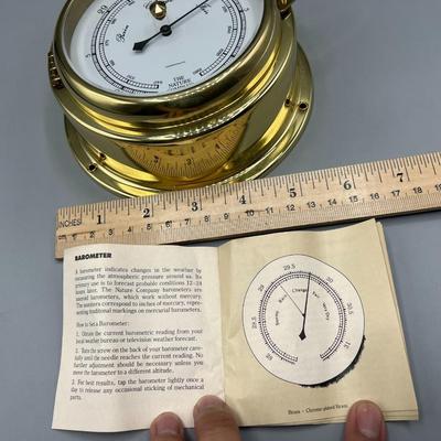 The Nature Company Weather Instruments Hanging Brass Barometer with Screws & Pamphlet