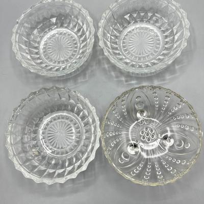 Lot of Retro Miscellaneous Pattern Glass Bowl Dishes