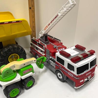 Tonka toy lot fire truck tow truck dump truck