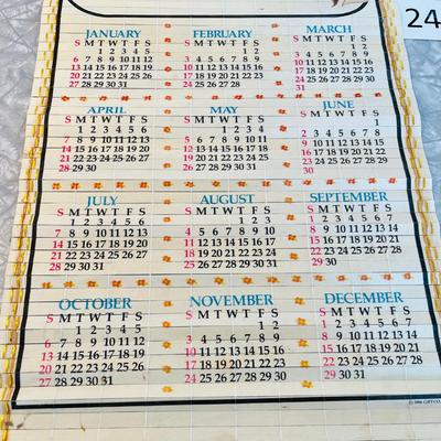 Vintage 1985 Calendar Bamboo
