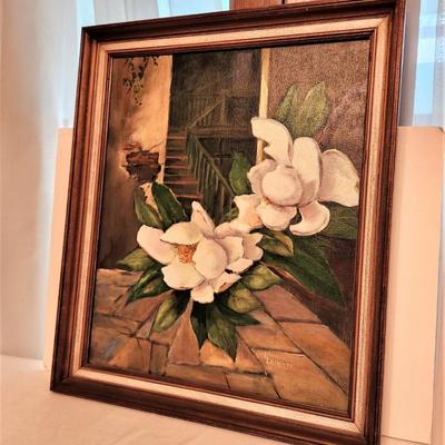 Lot #72  Original Painting on Canvas - French Quarter Magnolias