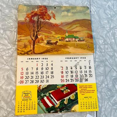 Meadow Gold Calendar 1958