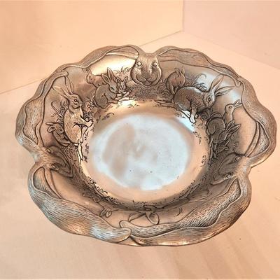 Lot #79  ARTHUR COURT pewterware bowl - Bunny motif
