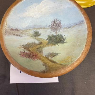 Yellow-bowl,flower, 3 bowls and plastic plates,