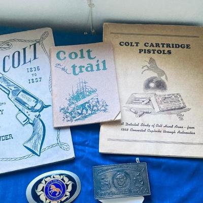 LOT 73 VERY INTRIGUING BOOKS ON COLT PISTOLS AND COLT BELT BUCKLES