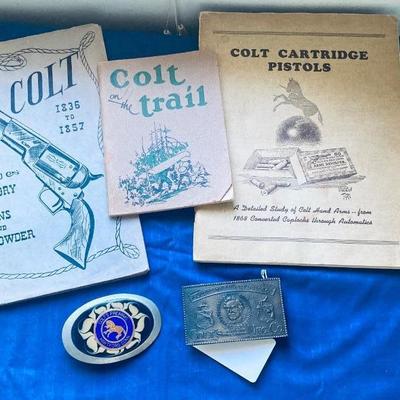 LOT 73 VERY INTRIGUING BOOKS ON COLT PISTOLS AND COLT BELT BUCKLES