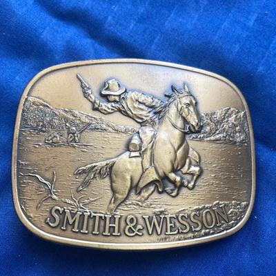 LOT 13  WINCHESTER AND SMITH & WESSON BRASS BELT BUCKLES