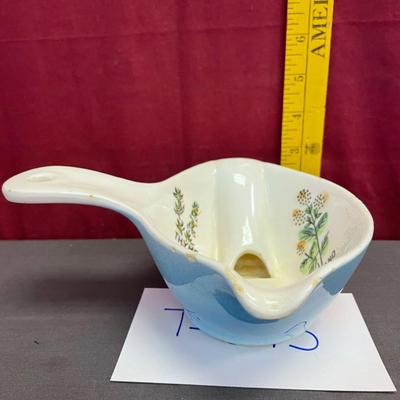 Vtg ceramic gravy separator-mid century
