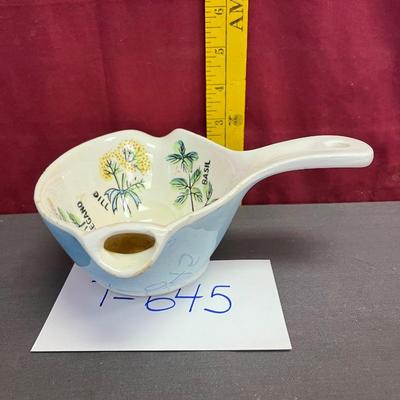 Vtg ceramic gravy separator-mid century