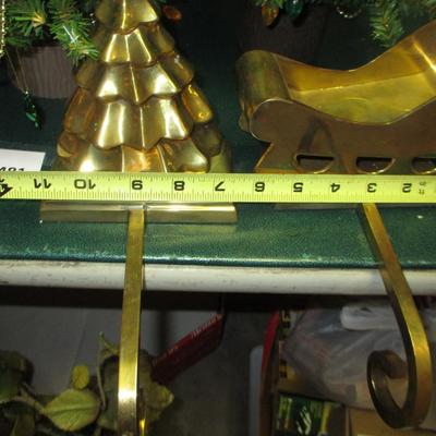 Miniature Christmas Trees/Brass Stocking Holders