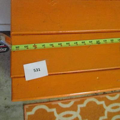 Orange Bench & Rug