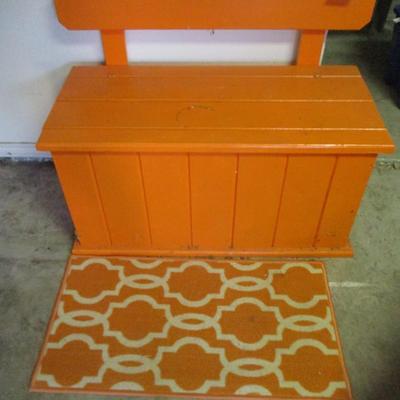 Orange Bench & Rug
