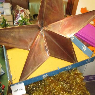 Large Brass Star/Tinsel Garland
