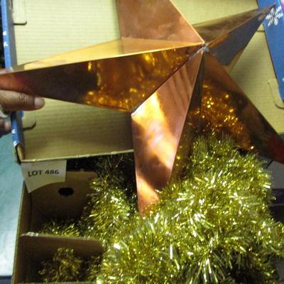 Large Brass Star/Tinsel Garland