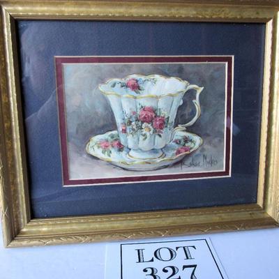 Tea Cup and Saucer Framed Print, 8" x 10"