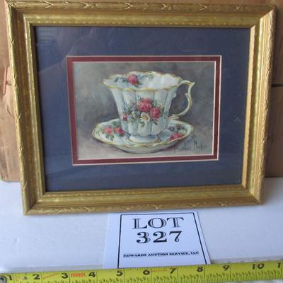 Tea Cup and Saucer Framed Print, 8" x 10"
