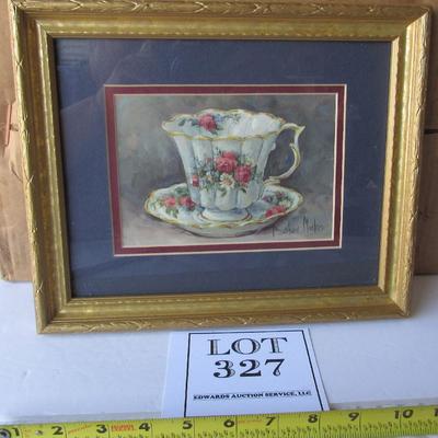 Tea Cup and Saucer Framed Print, 8" x 10"