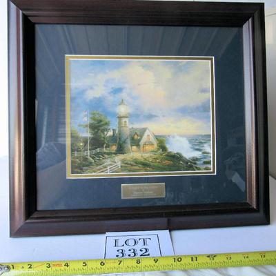 Thomas Kinkade Print, A Light In The Storm, Library Edition, 16" x 18"