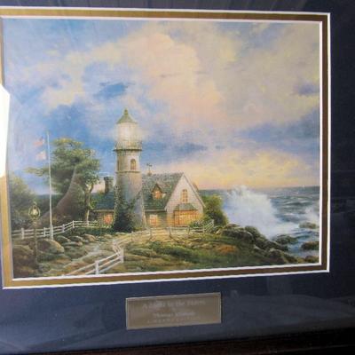 Thomas Kinkade Print, A Light In The Storm, Library Edition, 16" x 18"