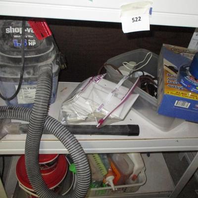 Aluminum Shelf and Various Supplies