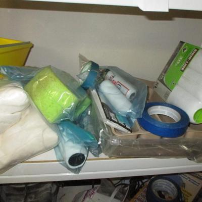 Aluminum Shelf and Various Supplies