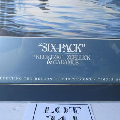 Six-Pack Print, Three Artist Collaberation, 1998, Artist Zoellick Signed in Silver Pen, 20" x 26"
