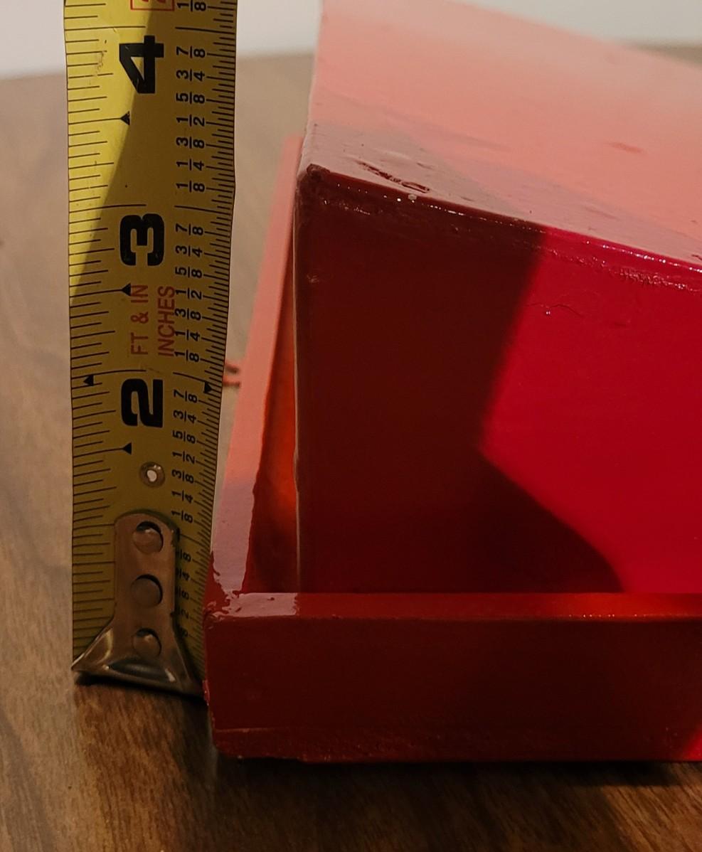 Lot 216 Vintage Red Wood Wall Pocket Shelf