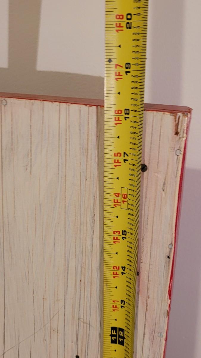 Lot 216 Vintage Red Wood Wall Pocket Shelf