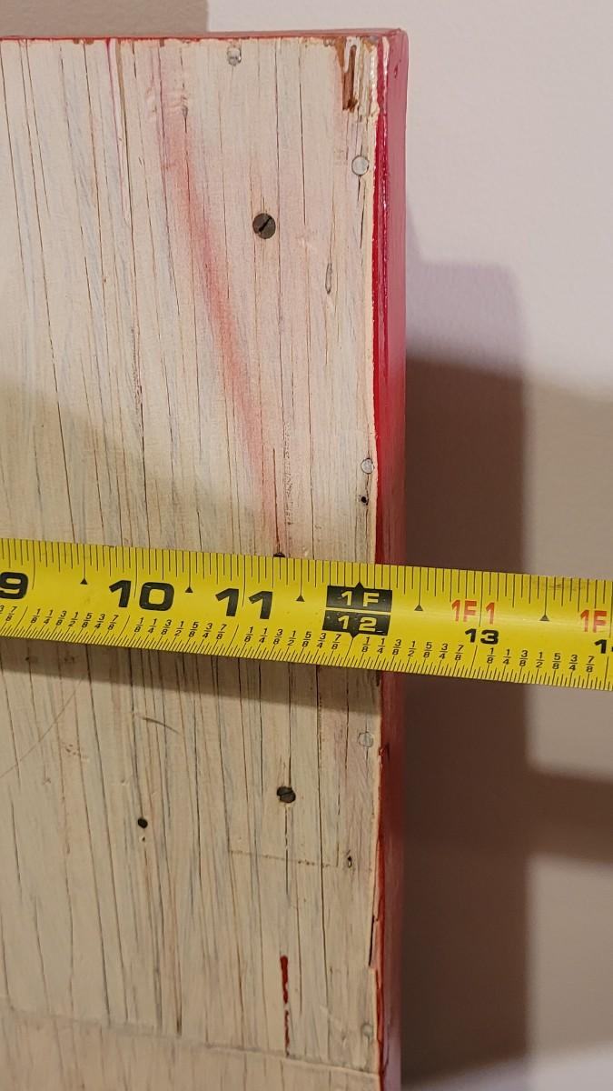 Lot 216 Vintage Red Wood Wall Pocket Shelf