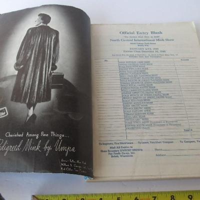 Vintage "The Honker" Jan 1949, Large Soft Cover Book, North Centeral International Mink Show
