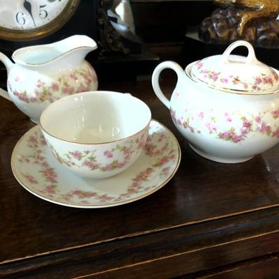 German Fine China SET - SIX cups/sauces + sugar and creamer