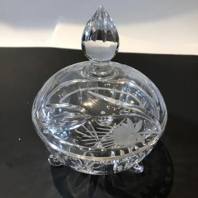Crystal two piece candy dish with lid