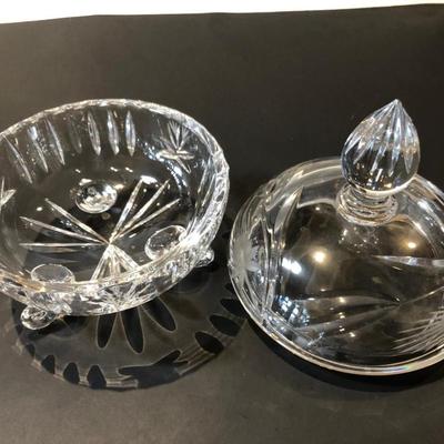 Crystal two piece candy dish with lid