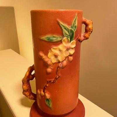 Roseville 387-9 RARE Pink Blossom Vase