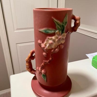 Roseville 387-9 RARE Pink Blossom Vase