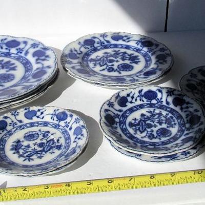Lot of Antique Flow Blue, Holland Pattern, Johnson Brothers, England