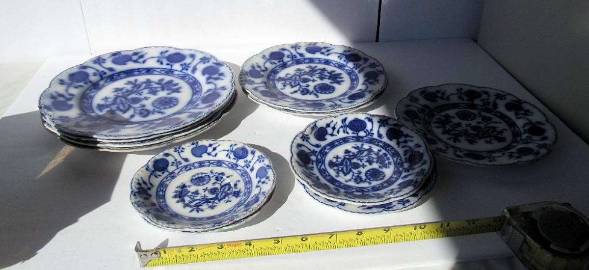 Lot of Antique Flow Blue, Holland Pattern, Johnson Brothers, England