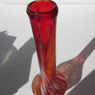 Orange Glass Bud Vase