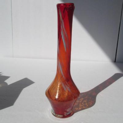 Orange Glass Bud Vase