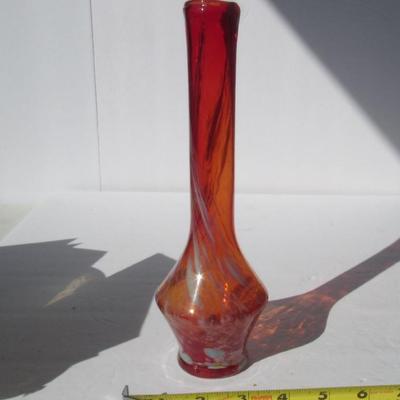 Orange Glass Bud Vase