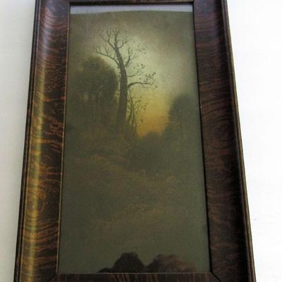Nice Old Framed Picture, Dark Moody Country Scene