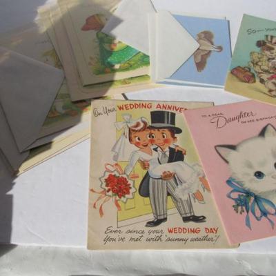 Vintage Used Greeting Cards, A Few Unused Ones