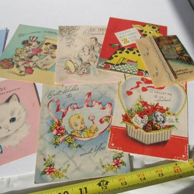 Vintage Used Greeting Cards, A Few Unused Ones