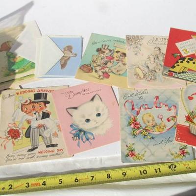 Vintage Used Greeting Cards, A Few Unused Ones