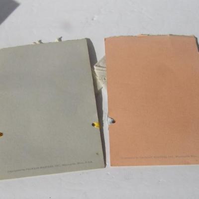 2 Neat Vintage Hankies on Paper Decorated Sleeves