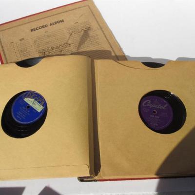 Album Partially Full of Vintage 78 RPM Records