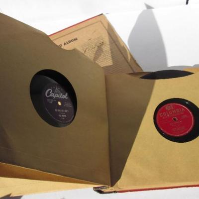 Album Partially Full of Vintage 78 RPM Records