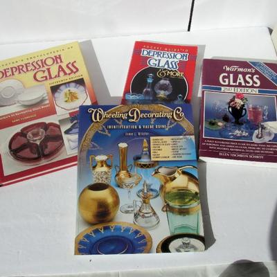 4 Older Price Guides: Depression Glass, Other Glassware