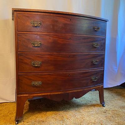 Early American Chippendale Chest with inlaid scallops from Squire Mansion